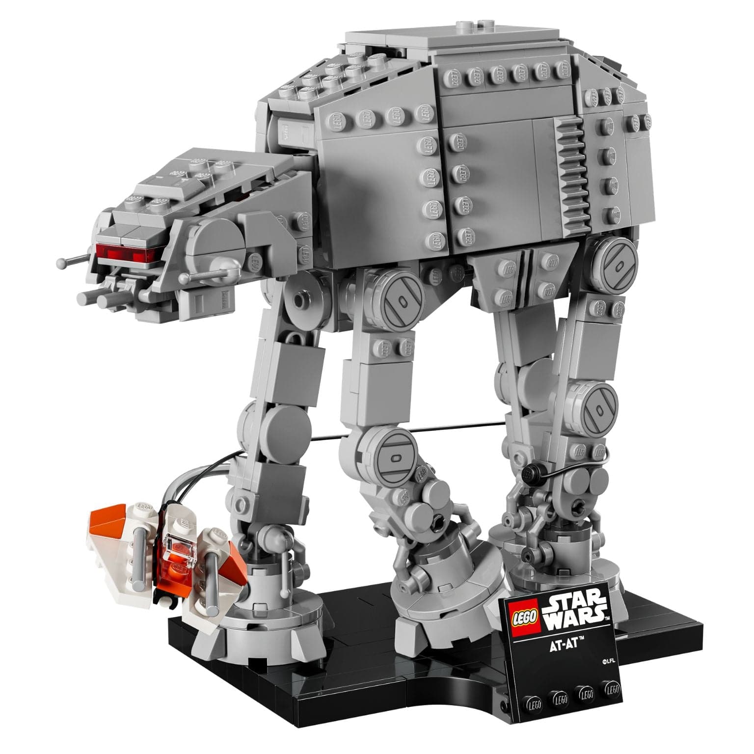 Lego Star Wars AT-AT modelo cinzento com base de exposição