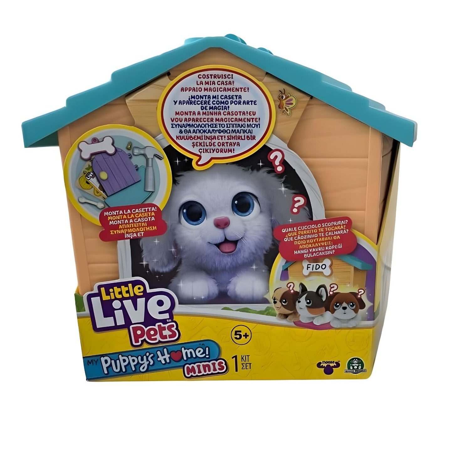 Little Live Pets Casa do Mini Cão Surpresa com casinha, acessórios de adoção e cão mistério