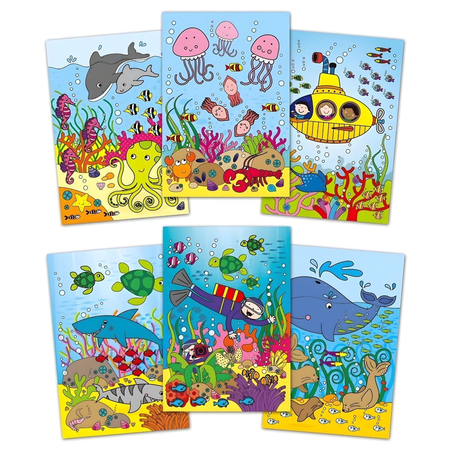 Livro de colorir Water Magic No oceano Galt com caneta de água e ilustrações do fundo do mar