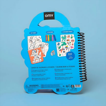 OMY Dino book with prehistoric scenes for coloring