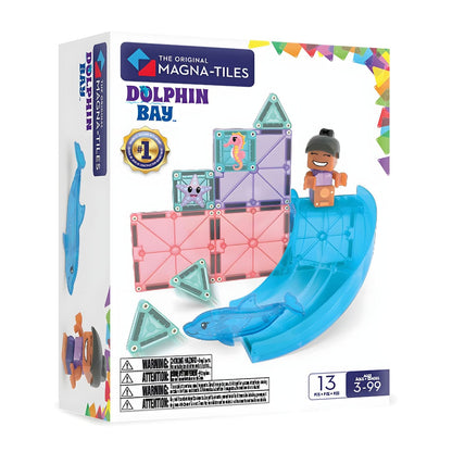 Magna-Tiles Dolphin Bay with surfer, dolphin and coastal scenery