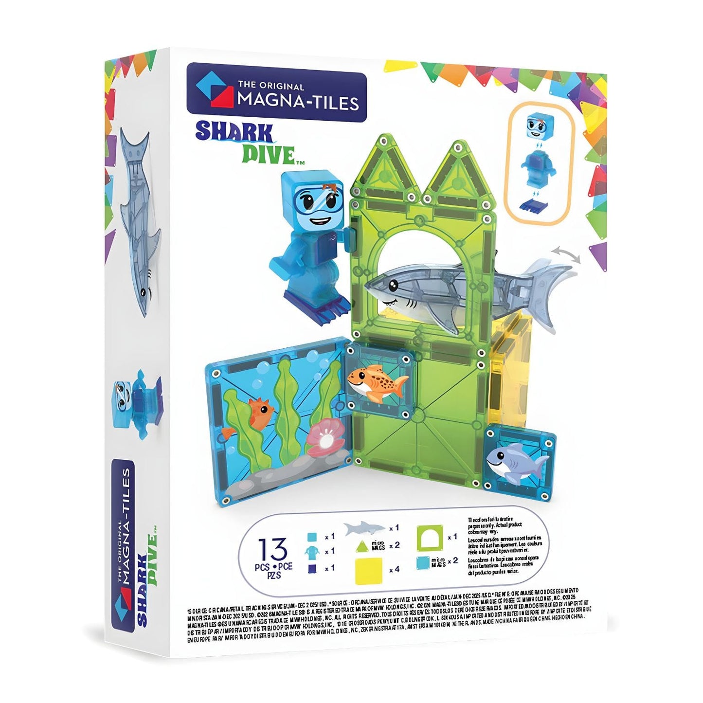Conjunto MAGNA-TILES Shark Dive 90482 para aventuras no oceano