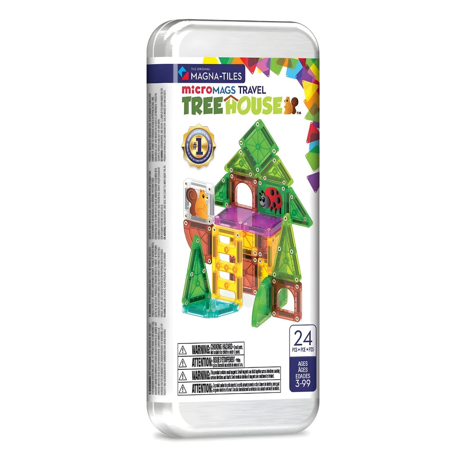 Magna-Tiles microMAGS Travel Tree House com tema de casa na árvore