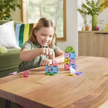 Packaging of the Magna-Tiles microMAGS Travel Spring Garden for portable play