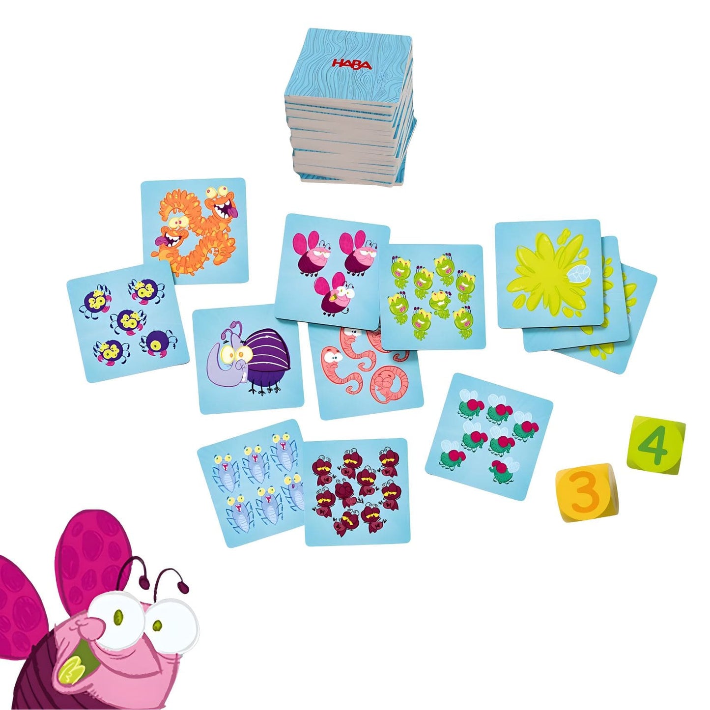 Mini Jogo 3 + 4 = Insectos rastejantes - componentes de jogo