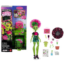 Boneca Monster High Self-Scare Secrets Venus McFlytrap com cabelo rosa, pele verde e acessórios de autocuidado