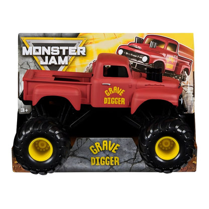 Monster Jam Grave Digger Retro vermelho na embalagem