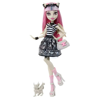 Monster High Boo-riginal Creeproduction Rochelle Goyle doll with pink hair and accessories
