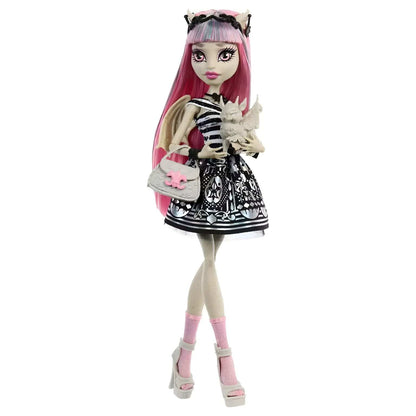 Monster High Boo-riginal Creeproduction Rochelle Goyle doll with pink hair and accessories