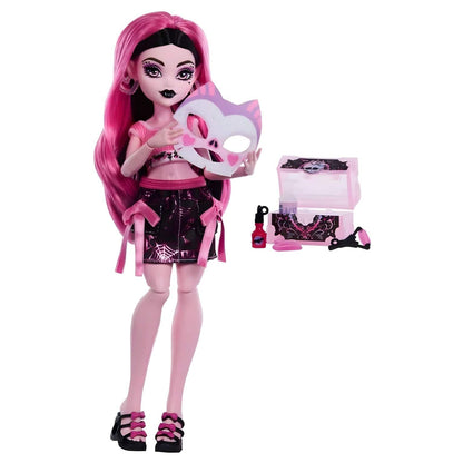 Monster High Self-Scare Secrets Draculaura with pink hair and pretend play accessories