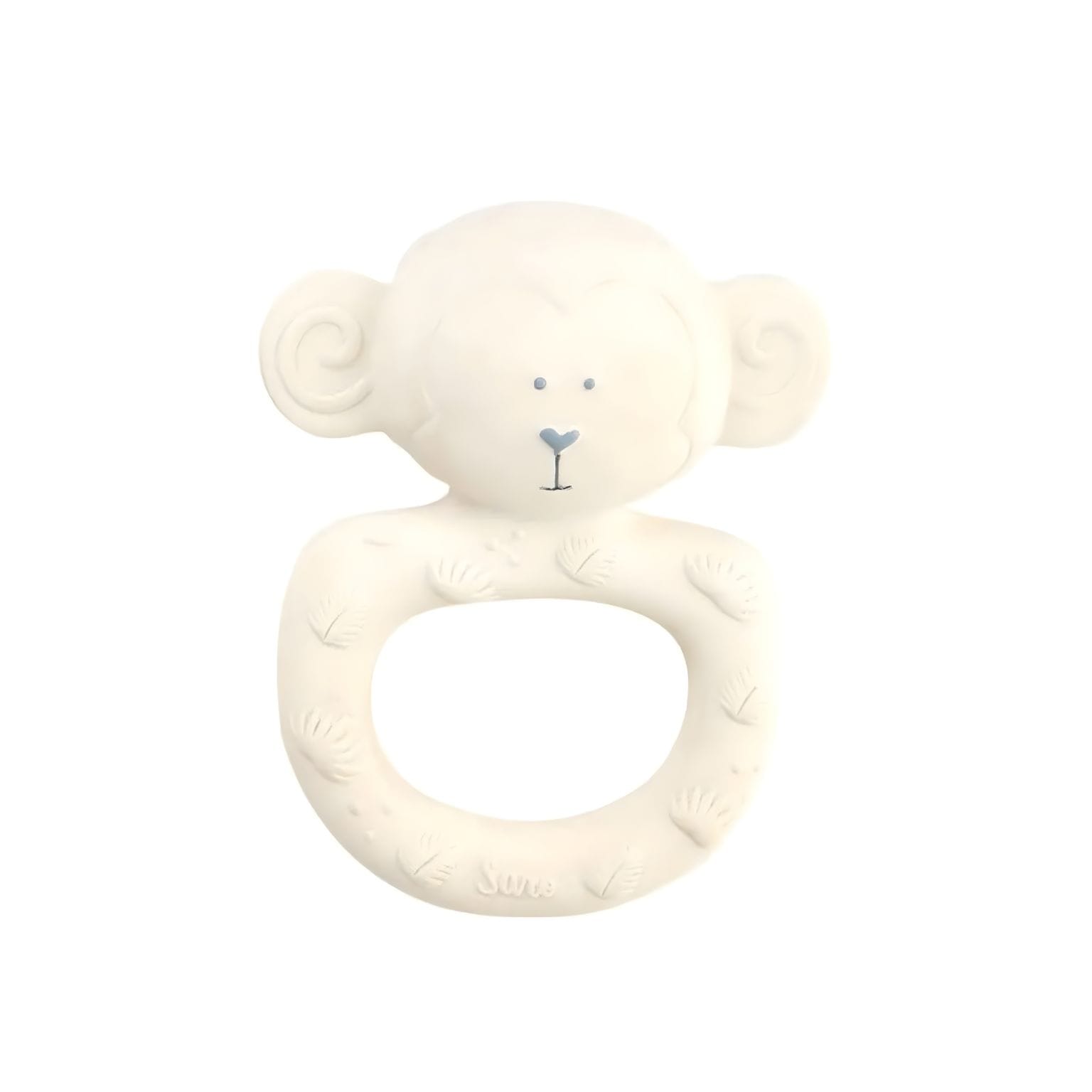 Mordedor bebé Jungle Party Branco em vista aproximada