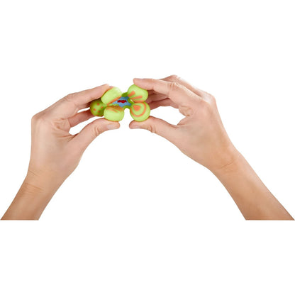 Green baby teether with a playful star shape