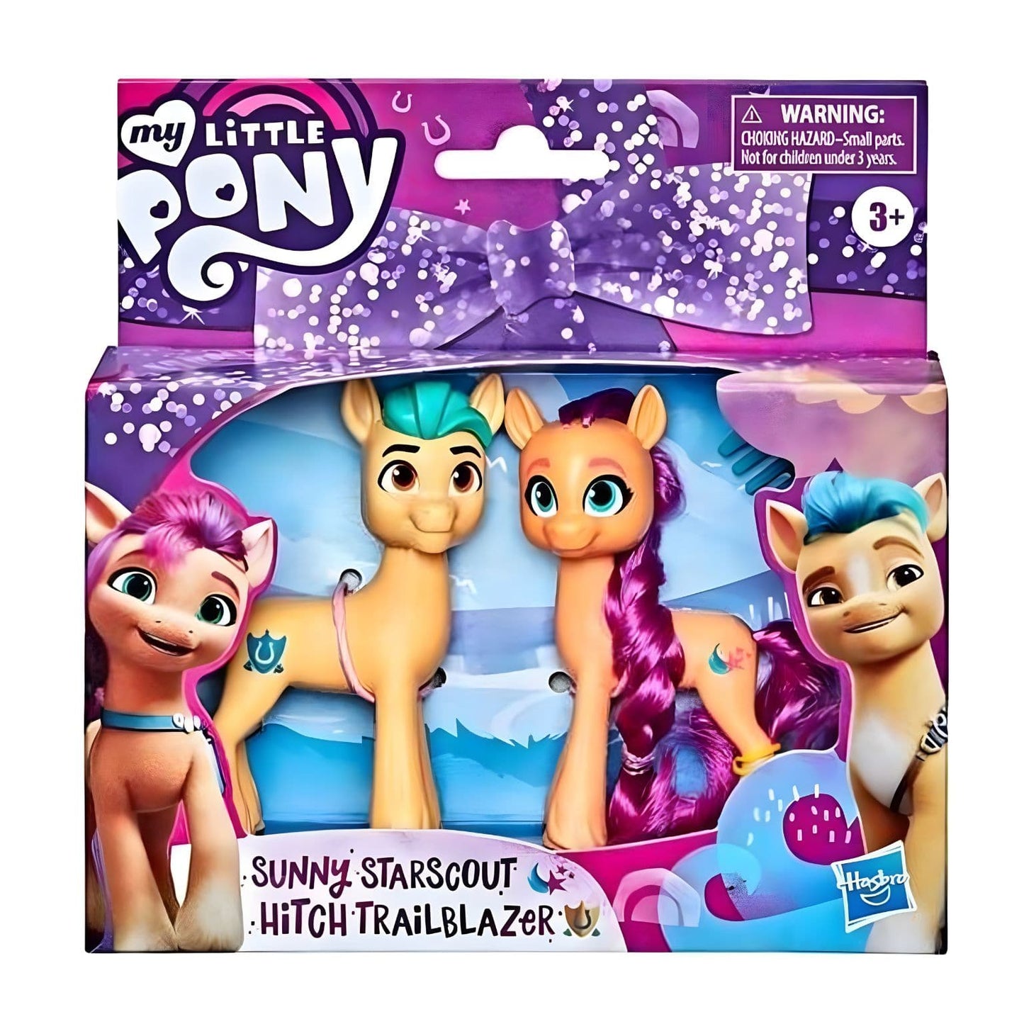 Figuras My Little Pony Sunny Starscout e Hitch Trailblazer para aventuras