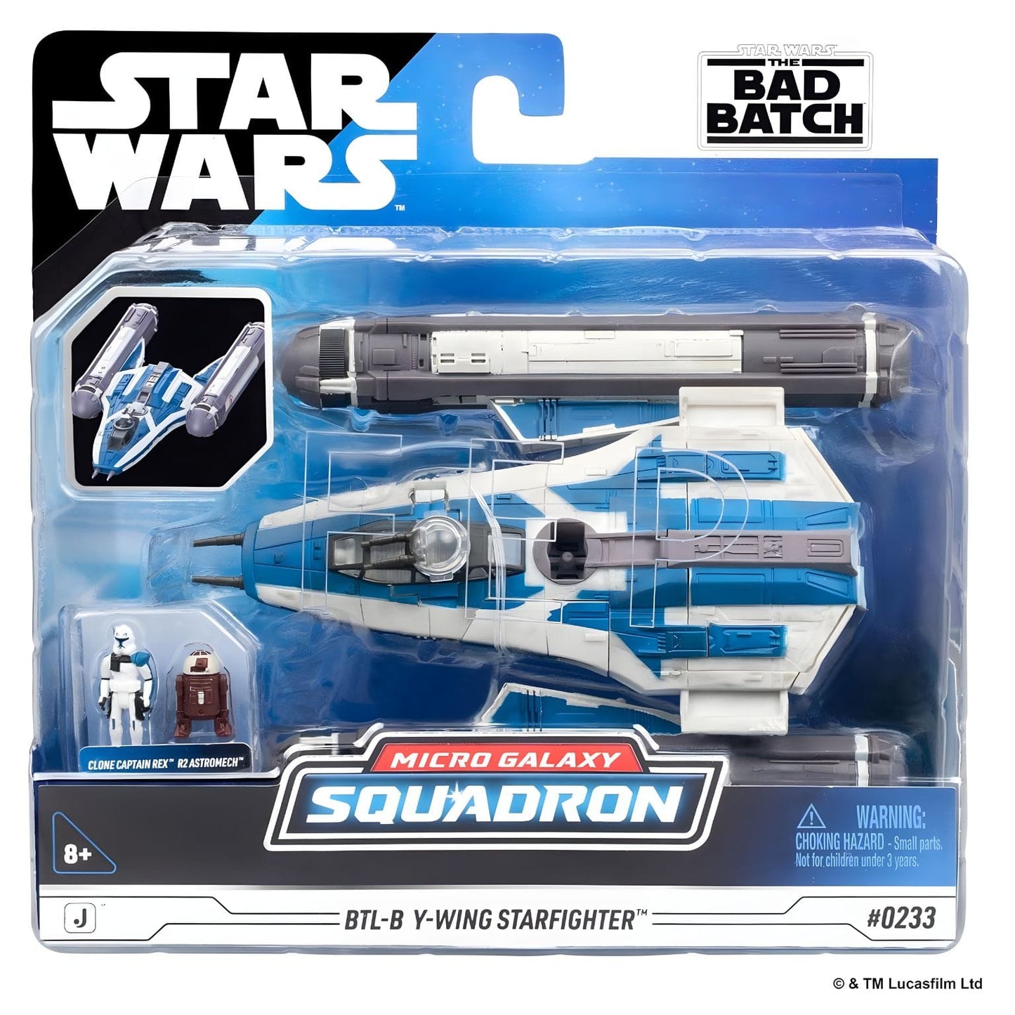 Nave Star Wars Micro Galaxy BTL-B Y-Wing Starfighter em embalagem para coleção