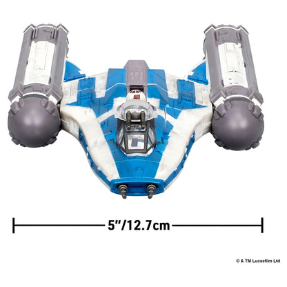Detail of the Star Wars Micro Galaxy BTL-B Y-Wing Starfighter ship for play and display