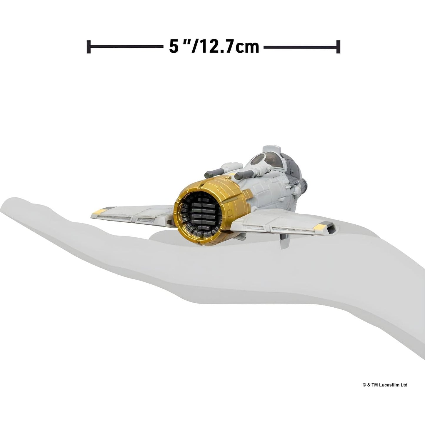 Detalhe da nave Star Wars Micro Galaxy Fiend Fighter para brincar e expor
