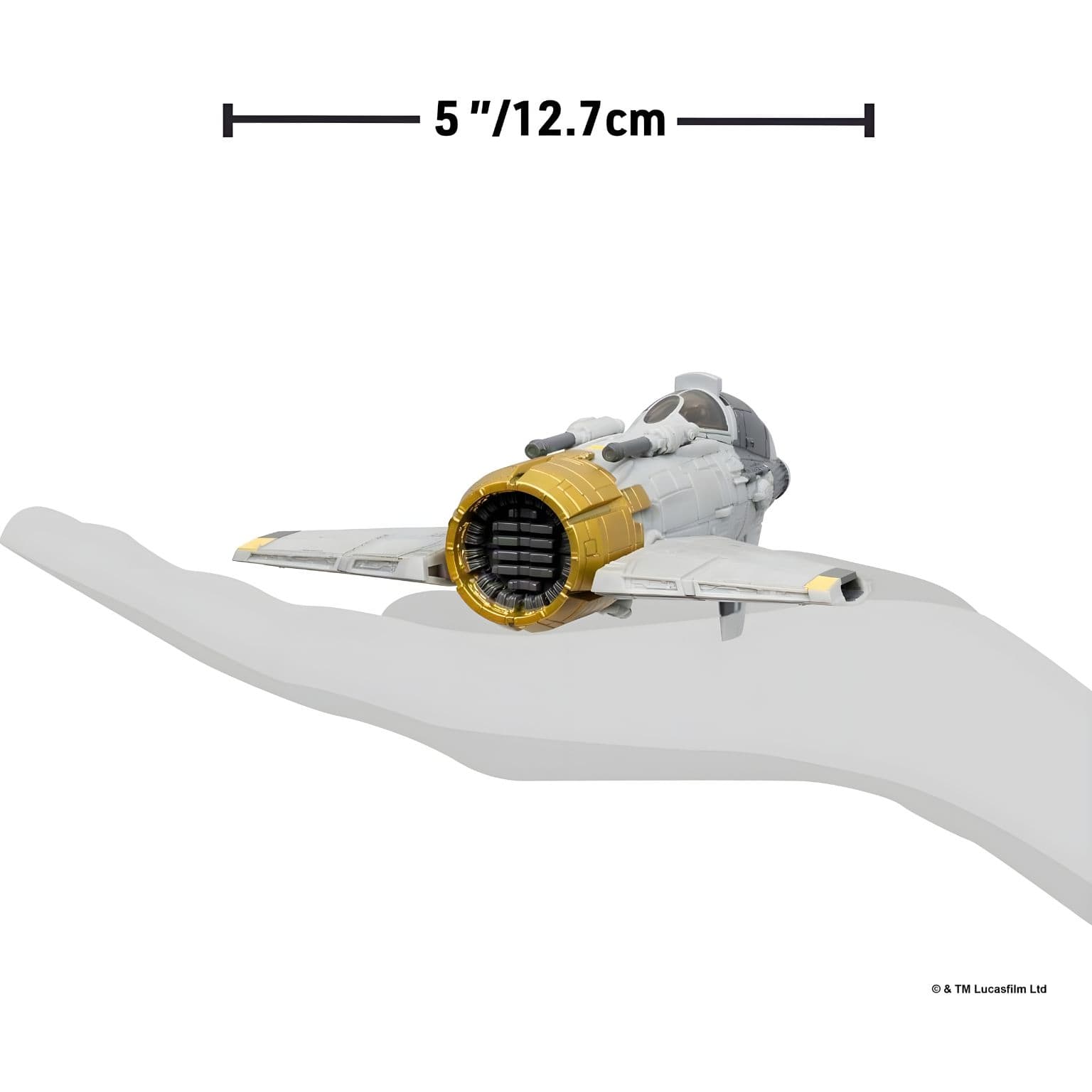 Detalhe da nave Star Wars Micro Galaxy Fiend Fighter para brincar e expor