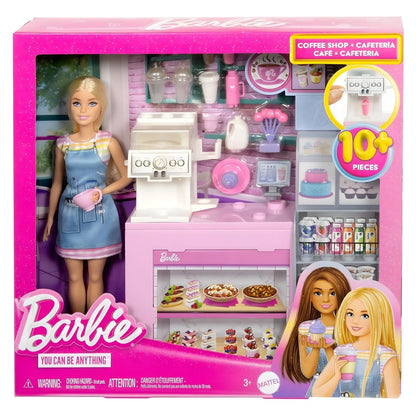 Barbie's Cafe playset with counter, beverage machine, and sweets