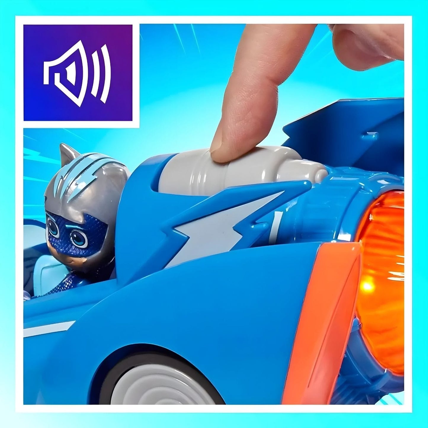 PJ Masks Carro de corrida felino com figura articulada
