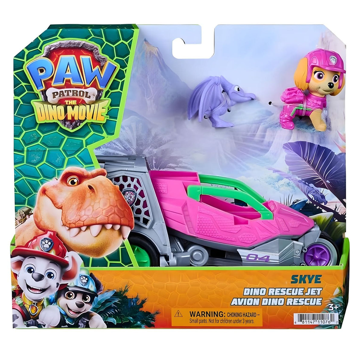 Patrulha Pata Veículo Dino Skye com Dino Rescue Jet