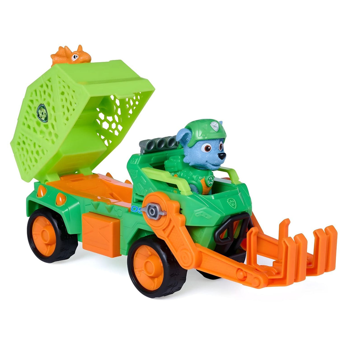Conjunto Patrulha Pata The Dino Movie com veículo Rocky, figura e dinossauro