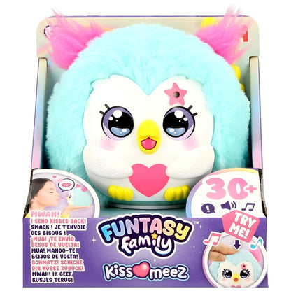 Funtasy Family Kiss Meez Plush Toy - Green owl with heart and accessories