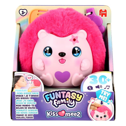 Funtasy Family Kiss Meez Plush Toy - Pink hedgehog with heart and accessories