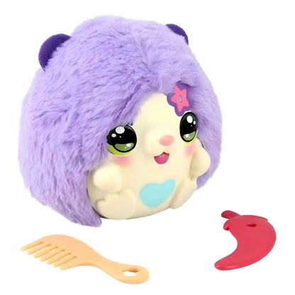 Funtasy Family Kiss Meez Plush Toy - Purple hamster with heart and accessories