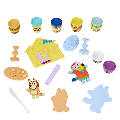 Creative play with the Play-Doh Bluey Make & Style Sets costume set