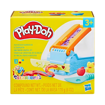 Play-Doh Fun Factory Starter Kit to create colorful shapes