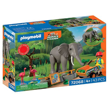 Playmobil 72068 Elefante com tratador com cenário de zoo e cuidados aos animais