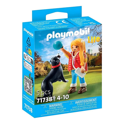 Playmobil Woman with mountain dog playing with ball in the park