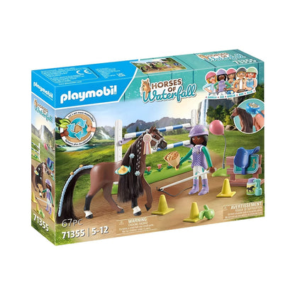 Playmobil Horse Jumping with Zoe and Blaze with horse, jump obstacle, and riding accessories