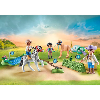Playmobil 71495 Pony Tournament with ponies, podium, and competition accessories