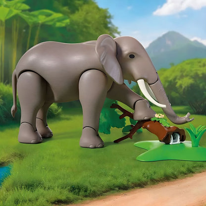 Playmobil 72068 Elephant with keeper in a zoo and animal care setting