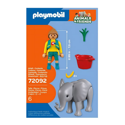 Playmobil 72092 Zoo Baby elephant and zoo keeper during feeding time
