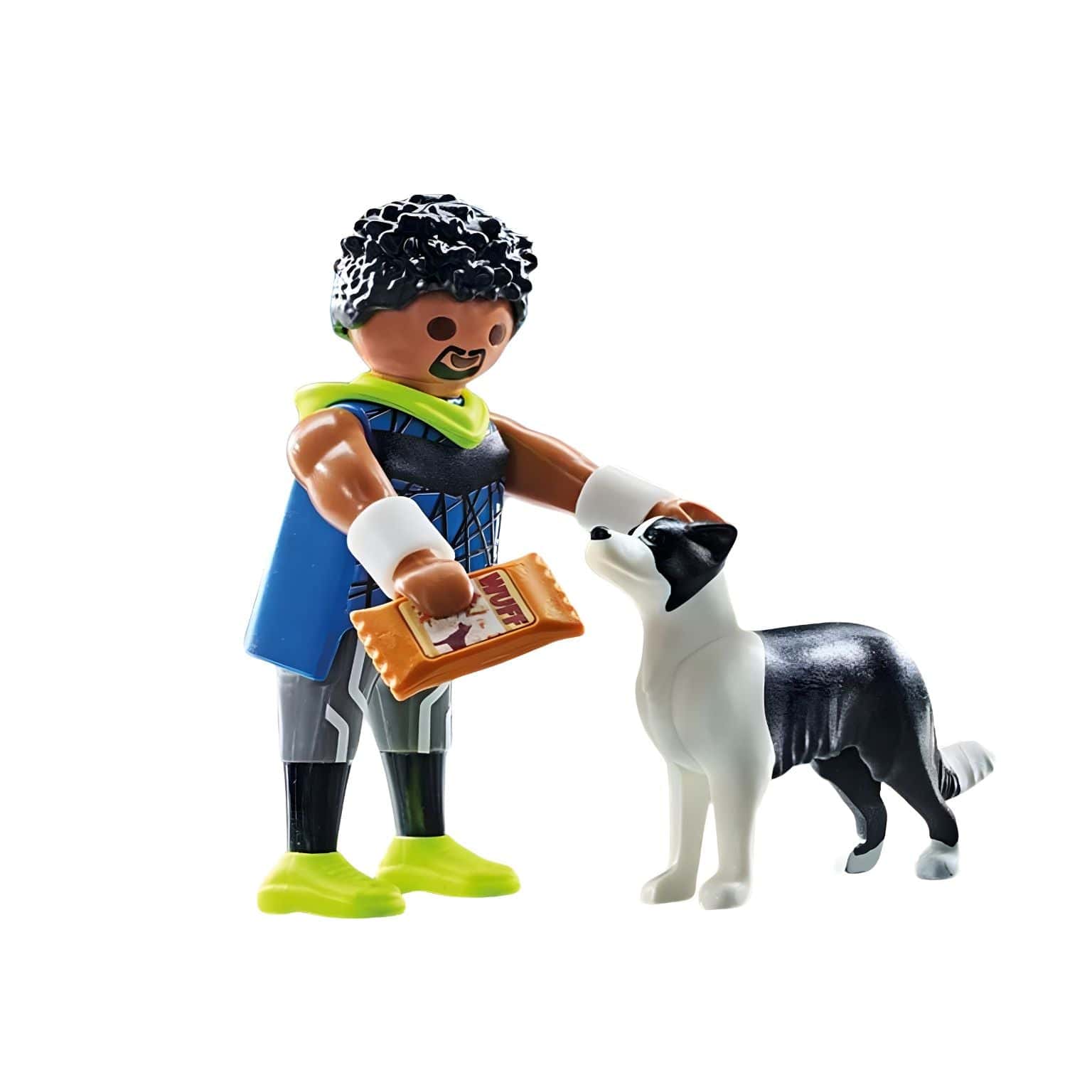 Playmobil Corredor com Border Collie com trela e recompensa num cenário de parque