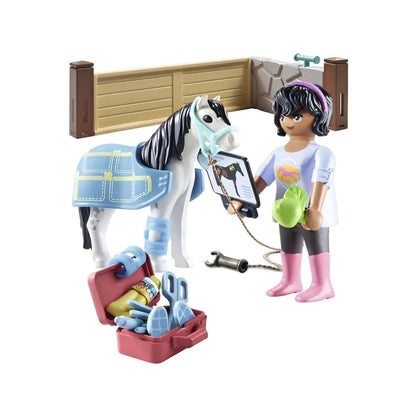 Playmobil Horse Therapist with horse, therapist, and care accessories in an equestrian setting