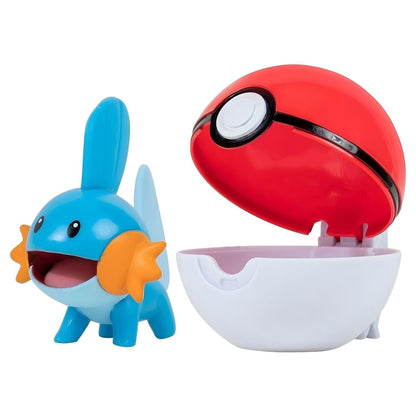 Pokémon Clip 'N' Go Mudkip & open red and white Poké ball
