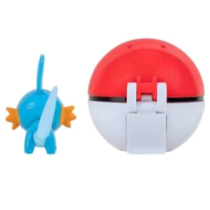 Pokémon Clip 'N' Go Mudkip & open red and white Poké ball