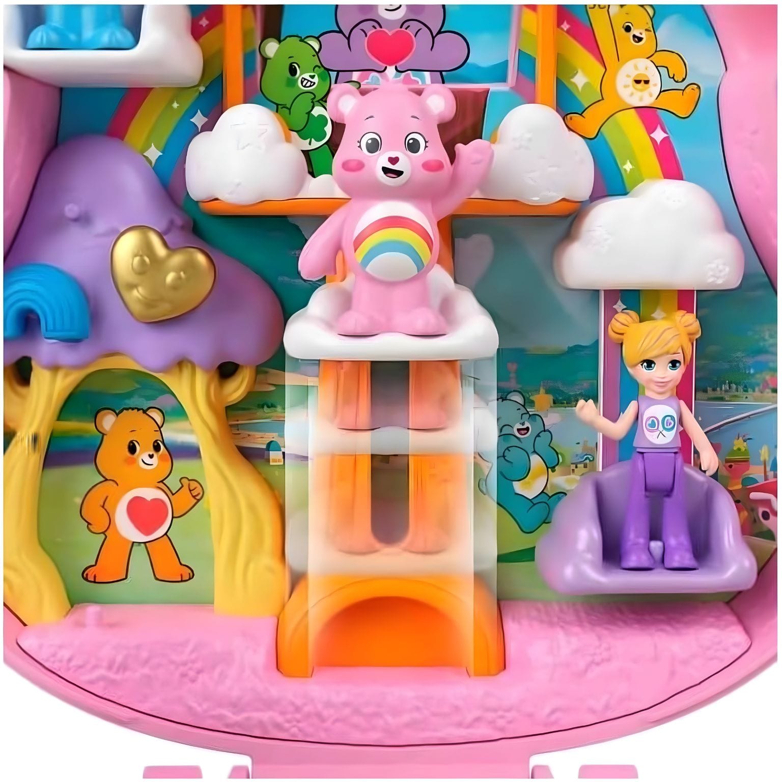 Compacto Polly Pocket Care Bears para fãs e colecionadores