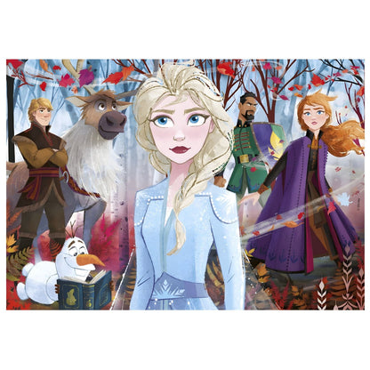 Frozen Super Color Puzzle with Anna, Elsa, Olaf, and colorful adventure scenes
