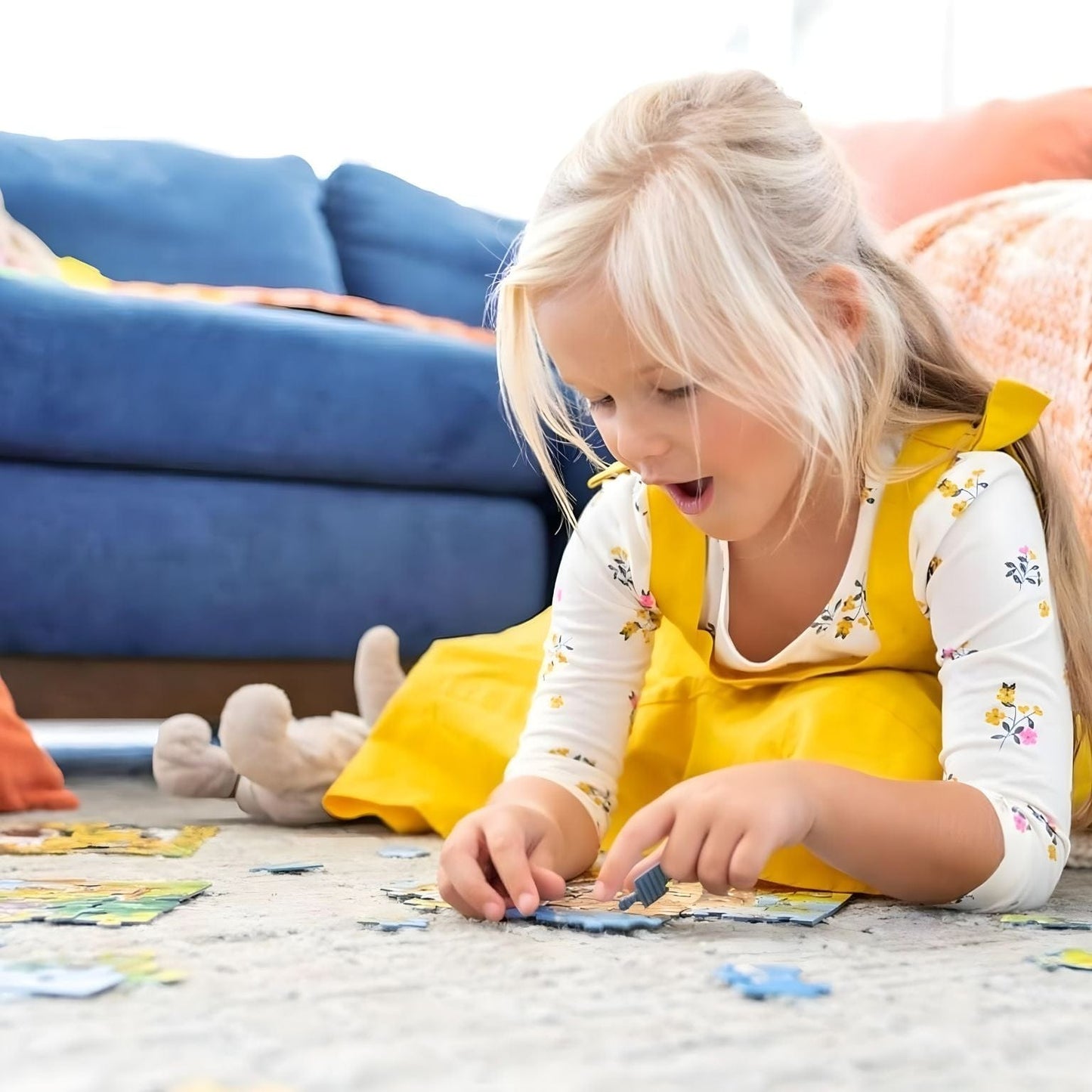 Puzzle Super Mario 4 em 1 Ravensburger com imagens de Mario, Luigi, Toads, Peach, Daisy e Bowser