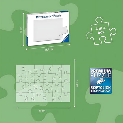 Super Mario 4-in-1 Ravensburger Puzzle with images of Mario, Luigi, Toads, Peach, Daisy, and Bowser