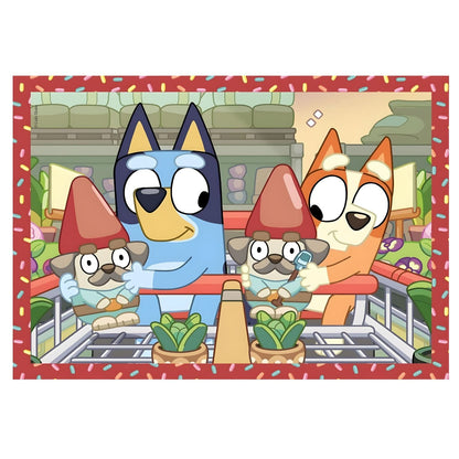 Packaging of the Bluey 4-in-1 Puzzle with Bluey characters
