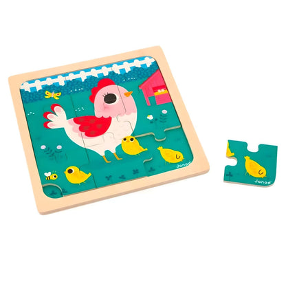 Wooden animal puzzle for concentration and coordination