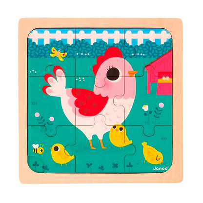 The Hen wooden puzzle for young children