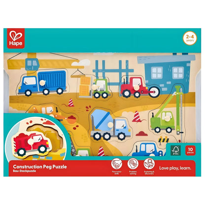 Hape Construction Vehicles knob puzzle in main view