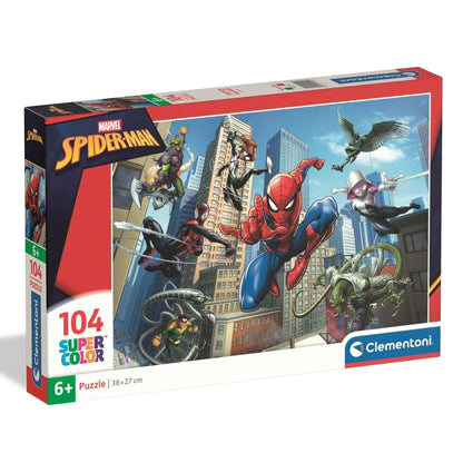 Puzzle Homem-Aranha 104 peças Clementoni com Spider-Man e vilões Marvel