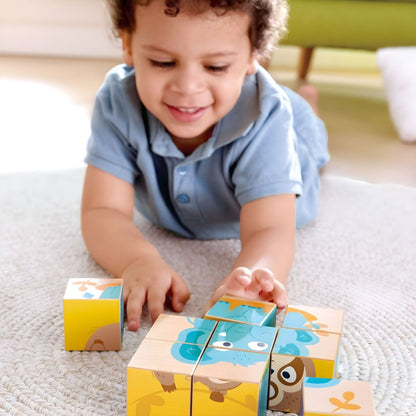 Hape Wild Animals cube puzzle with different combinations
